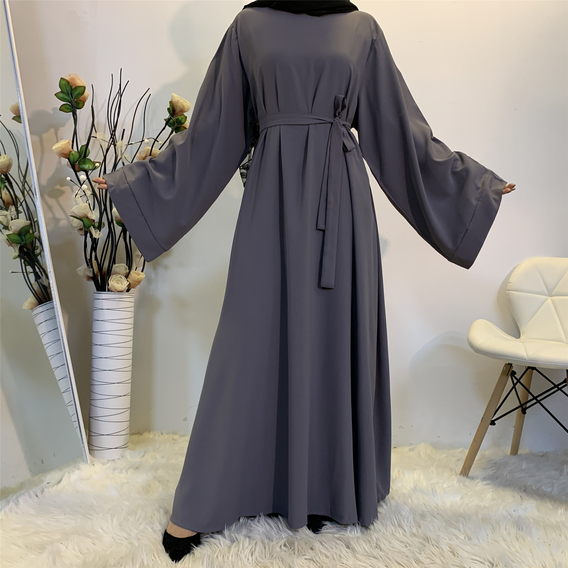 Ramadan Abaya Dubai Muslim Fashion Long Hijab Dress Islam Clothing Belted African Dresses Abayas for Women Kaftan Robe Musulmane