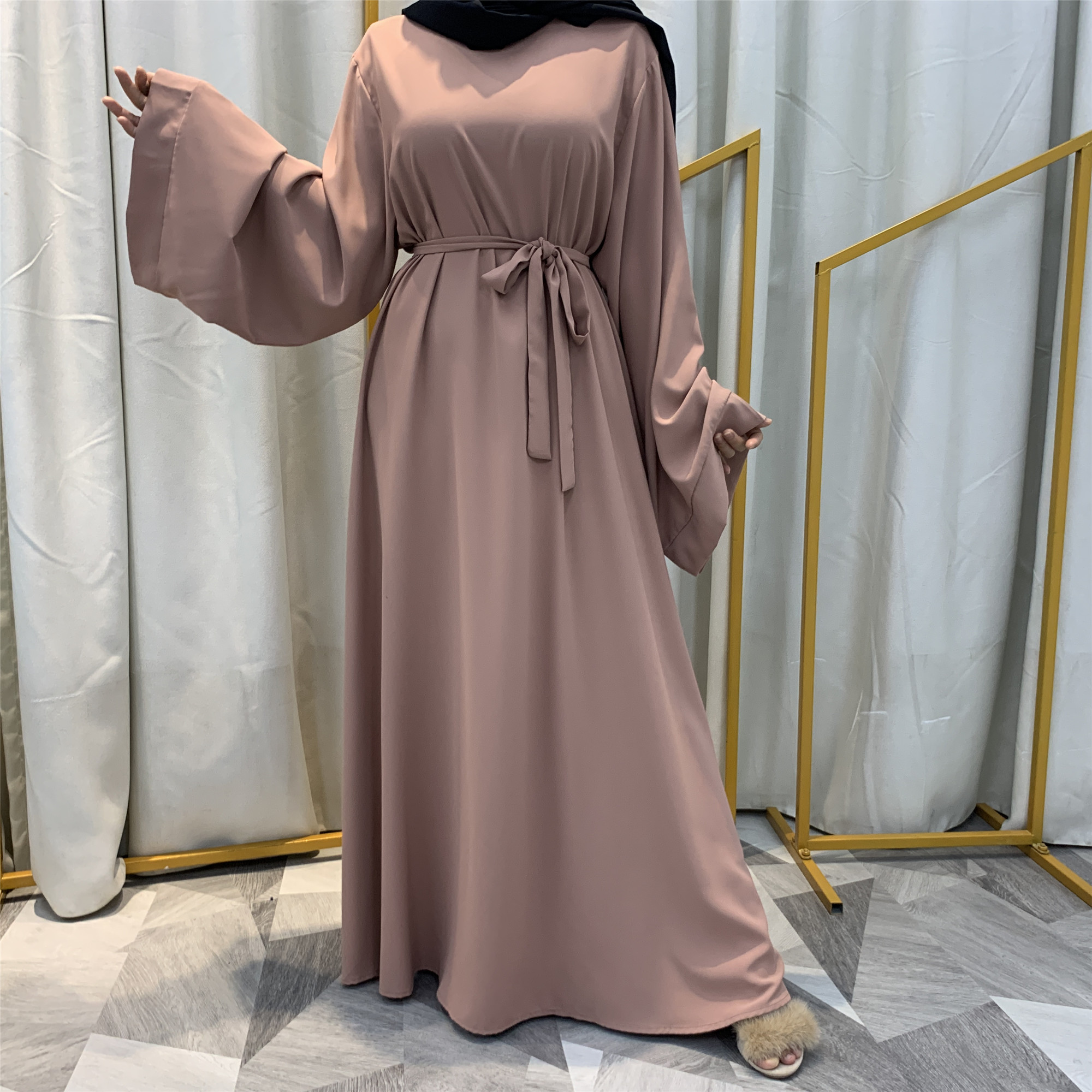 Ramadan Abaya Dubai Muslim Fashion Long Hijab Dress Islam Clothing Belted African Dresses Abayas for Women Kaftan Robe Musulmane