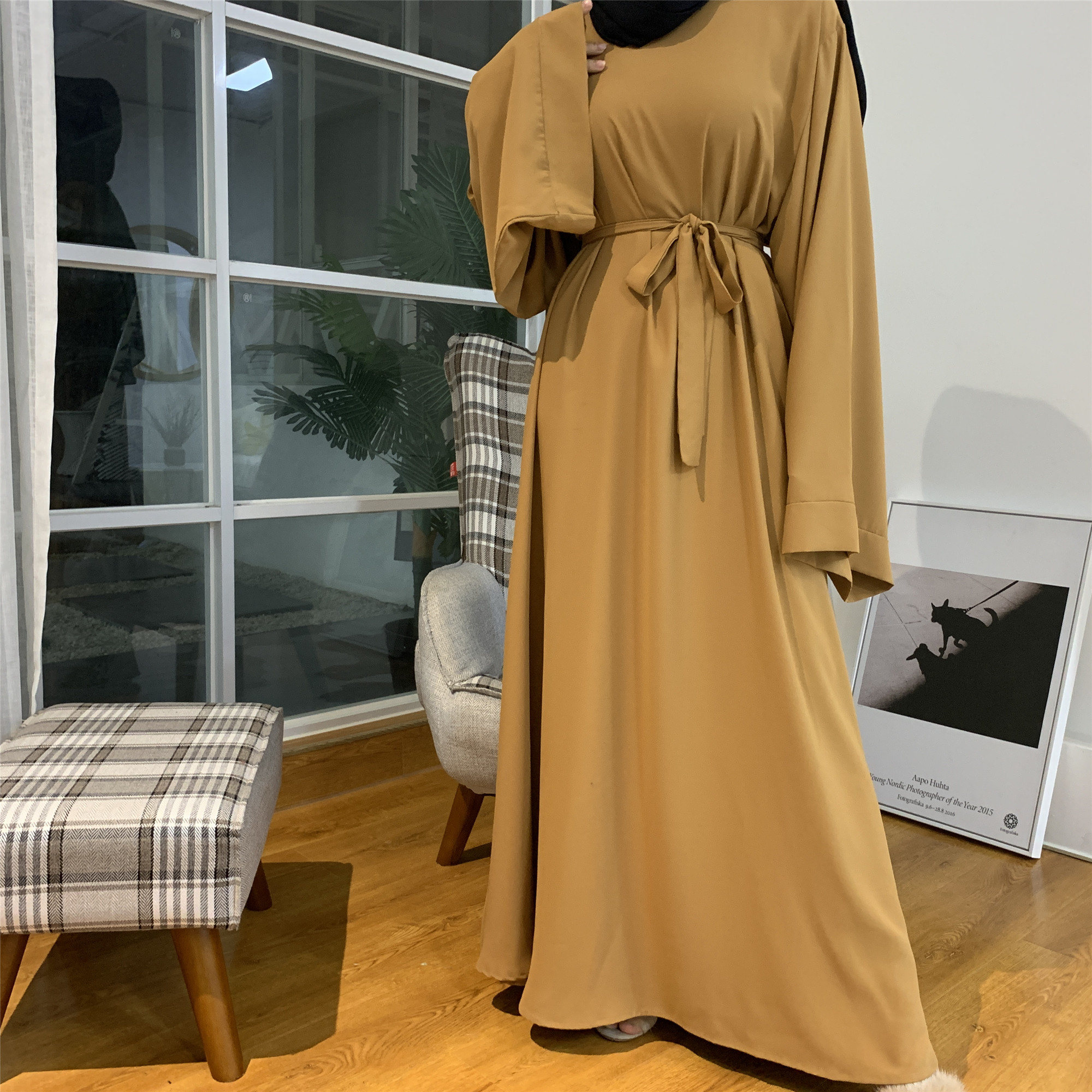 Ramadan Abaya Dubai Muslim Fashion Long Hijab Dress Islam Clothing Belted African Dresses Abayas for Women Kaftan Robe Musulmane