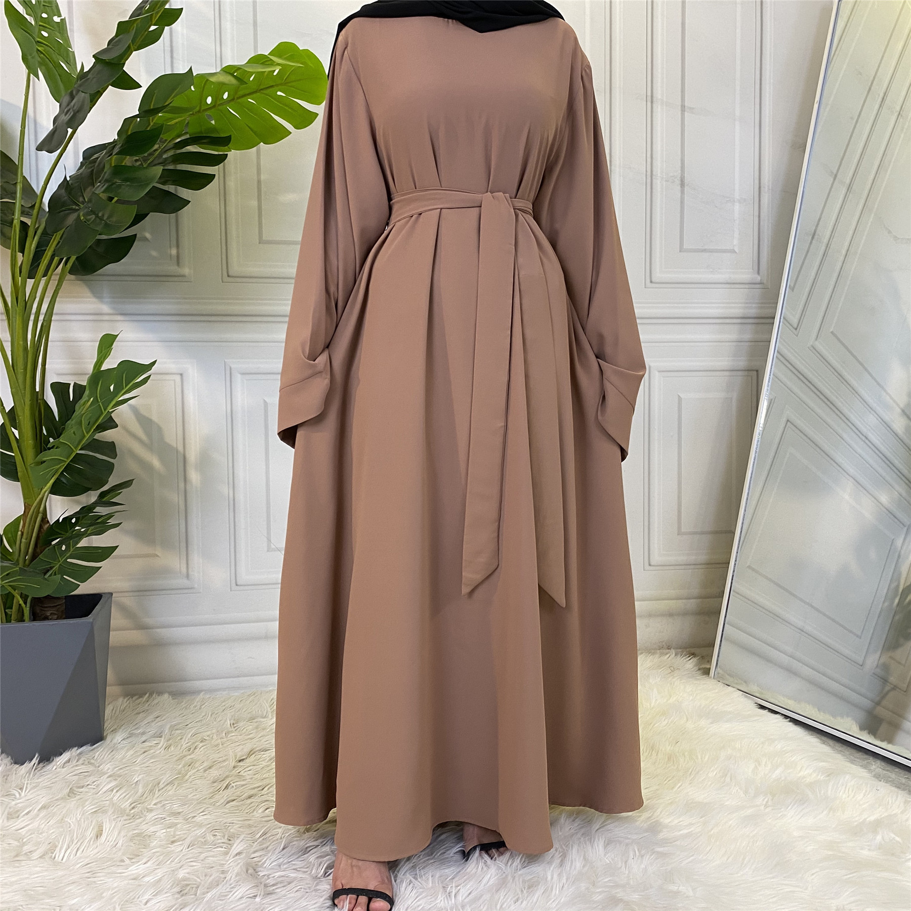 Ramadan Abaya Dubai Muslim Fashion Long Hijab Dress Islam Clothing Belted African Dresses Abayas for Women Kaftan Robe Musulmane