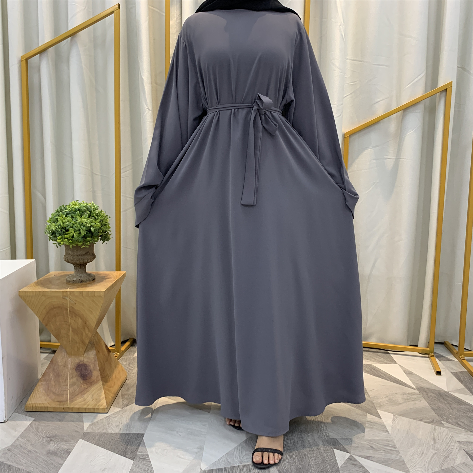 Ramadan Abaya Dubai Muslim Fashion Long Hijab Dress Islam Clothing Belted African Dresses Abayas for Women Kaftan Robe Musulmane