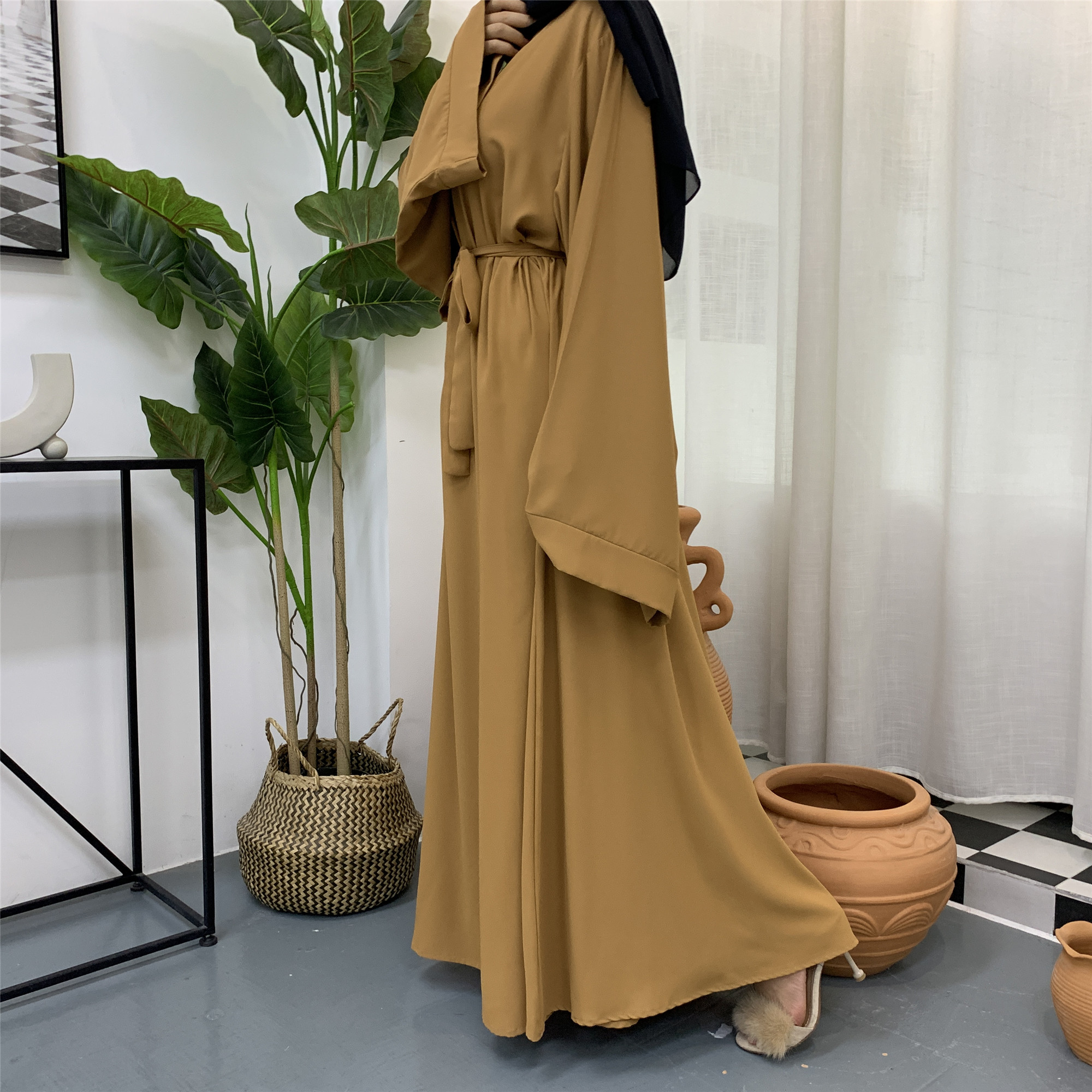 Ramadan Abaya Dubai Muslim Fashion Long Hijab Dress Islam Clothing Belted African Dresses Abayas for Women Kaftan Robe Musulmane