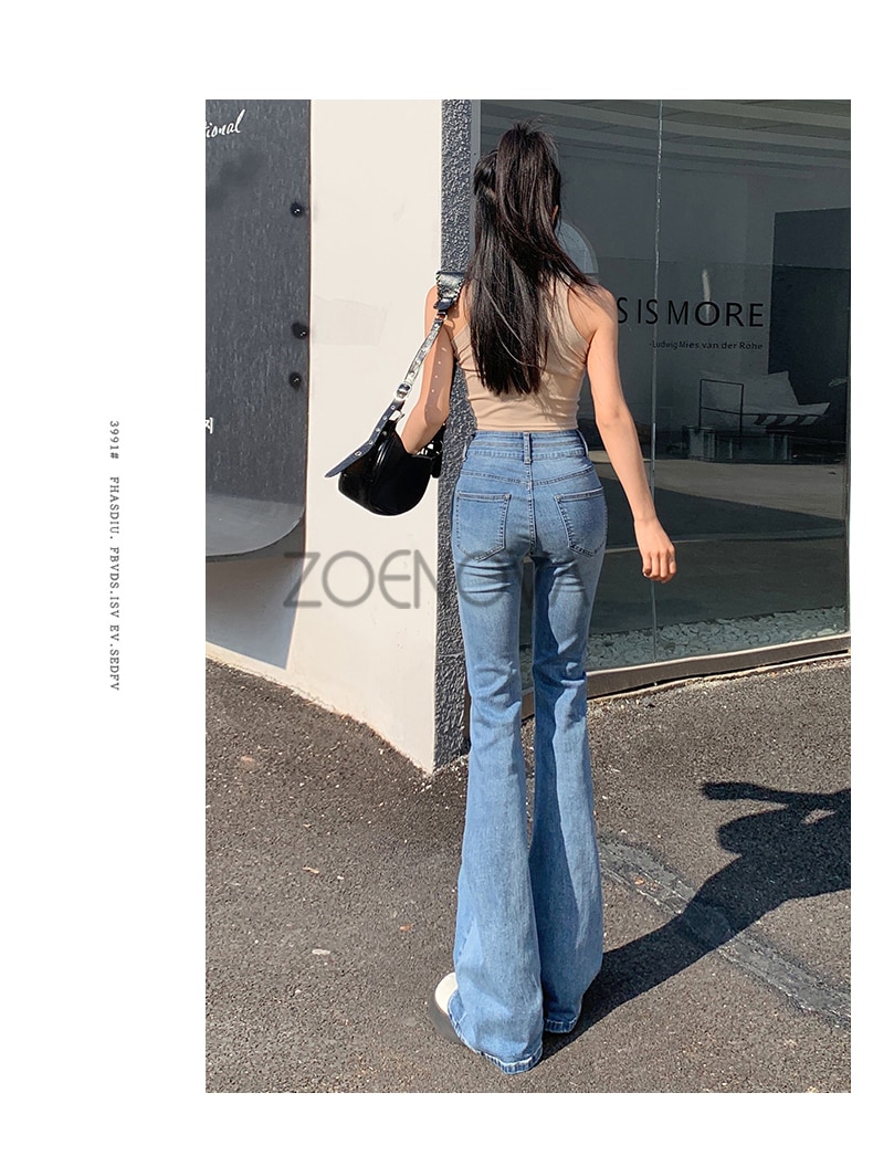 ZOENOVA Y2K 2023 Beautiful Bell Bottoms Xshape Women Full Length Jeans Wide Leg Pants Spring Vintage Style Flare Length Trousers