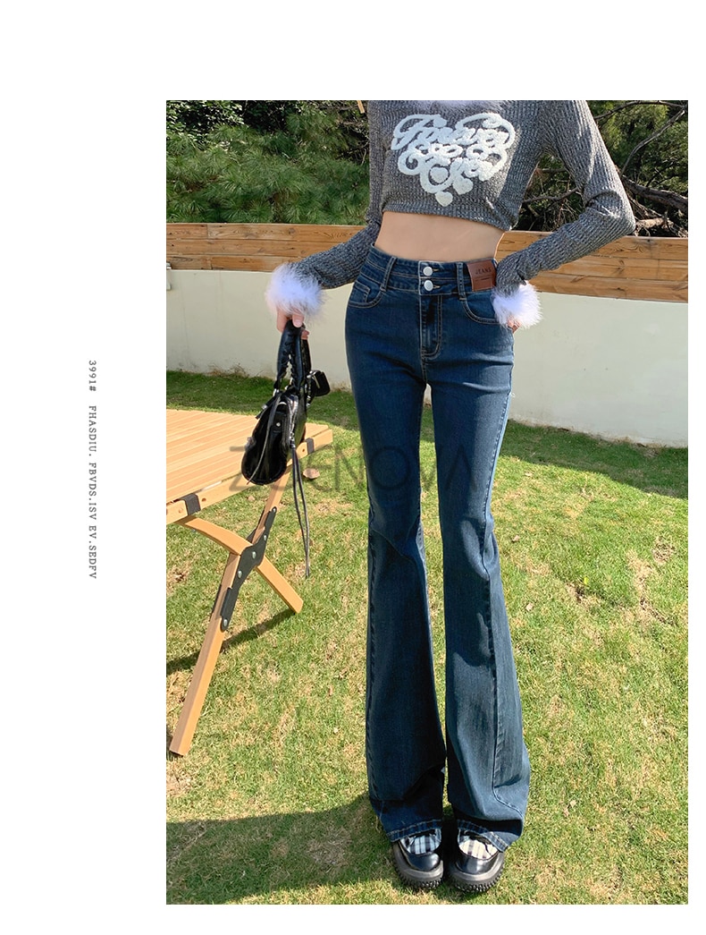 ZOENOVA Y2K 2023 Beautiful Bell Bottoms Xshape Women Full Length Jeans Wide Leg Pants Spring Vintage Style Flare Length Trousers