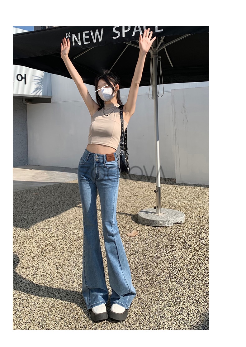 ZOENOVA Y2K 2023 Beautiful Bell Bottoms Xshape Women Full Length Jeans Wide Leg Pants Spring Vintage Style Flare Length Trousers