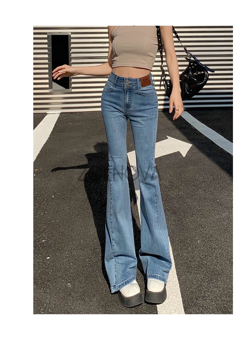 ZOENOVA Y2K 2023 Beautiful Bell Bottoms Xshape Women Full Length Jeans Wide Leg Pants Spring Vintage Style Flare Length Trousers