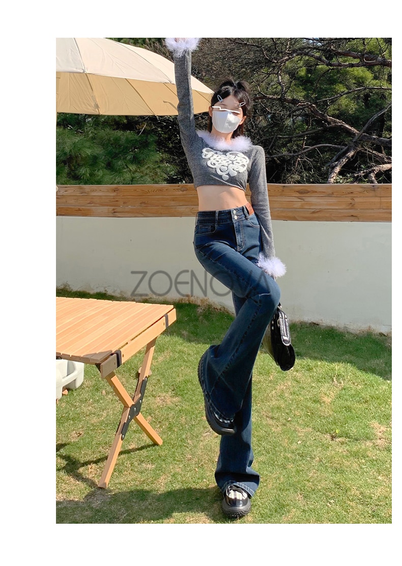 ZOENOVA Y2K 2023 Beautiful Bell Bottoms Xshape Women Full Length Jeans Wide Leg Pants Spring Vintage Style Flare Length Trousers