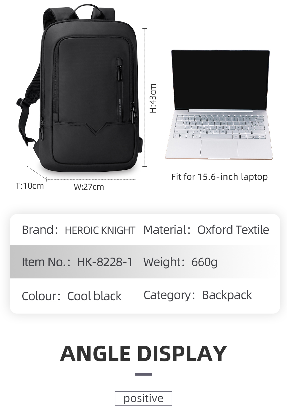 Heroic Knight Men Multifunctional Backpack Waterproof Laptop Backpack Men Business Laptop Bag Travel College Bag for Office Work