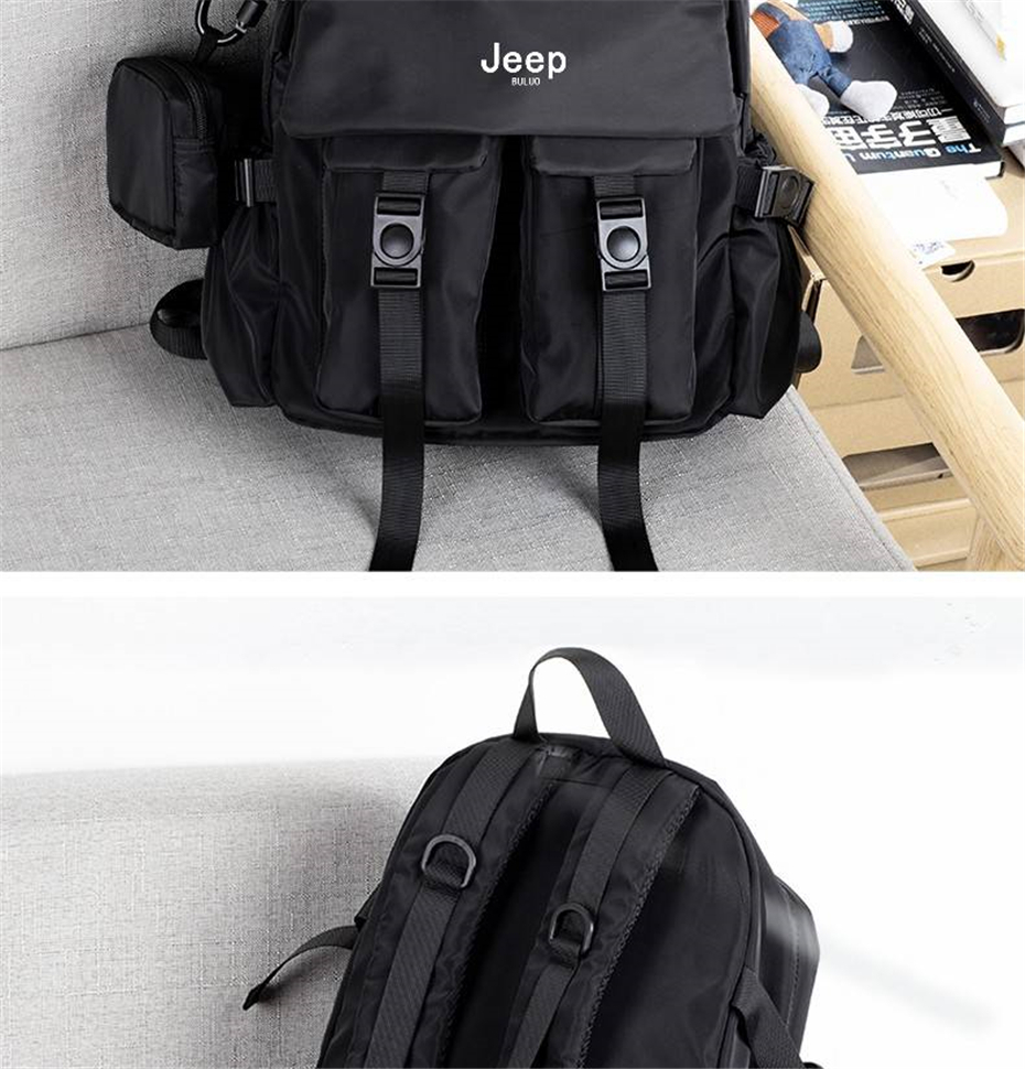 JEEP BULUO Brand Men Shoulder Backpack Casual Hiking Backpacks Outdoor Sport School Bag High Quality Travel Laptop Anti-theft