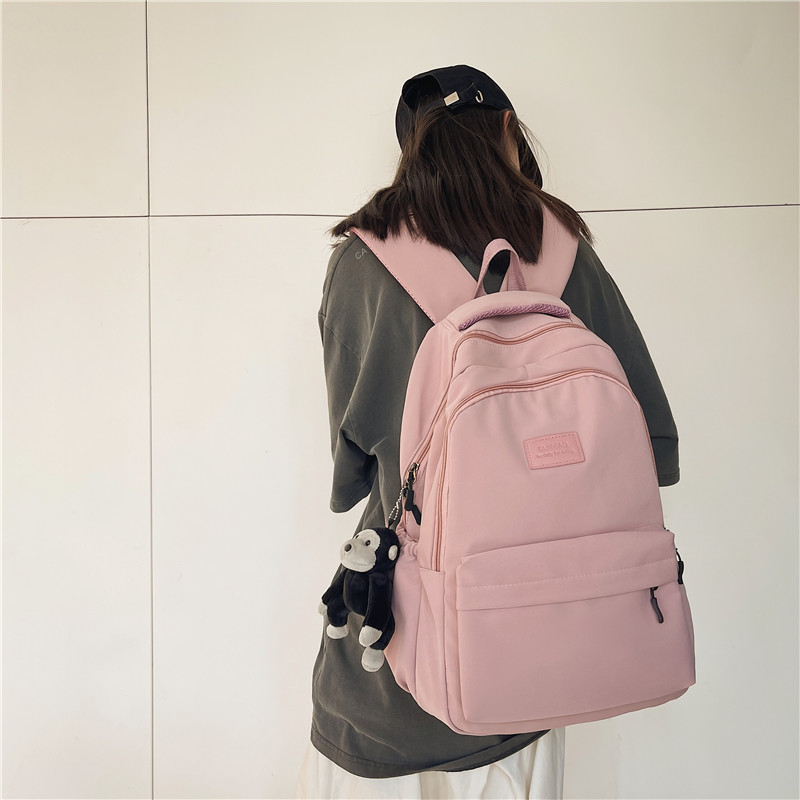 Women's Backpack Solid Color Female Multi-pocket Casual Man Travel Bag High Quality Schoolbag for Teenage Girl Book Knapsack