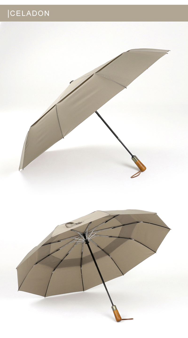 Parachase Automatic Umbrella Rain Women Men 115cm Double Layer Windproof Umbrella Wood Handle 10 Ribs Golf Umbrellas Paraguas