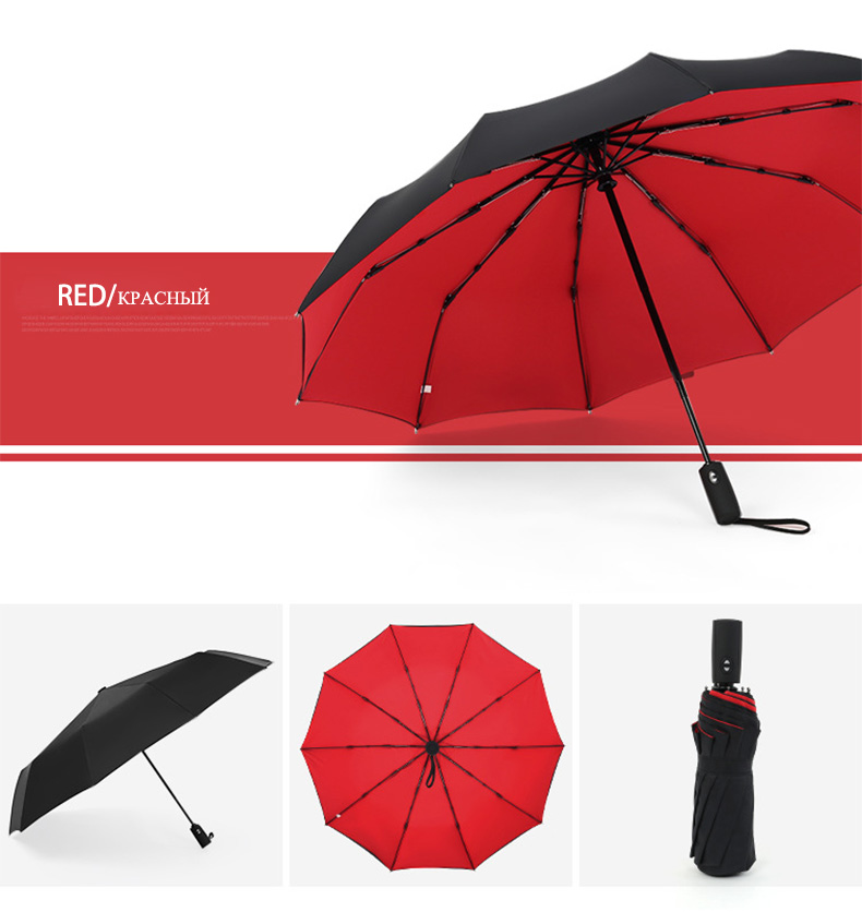 Windproof Double Layer Resistant Umbrella Fully Automatic Rain Men Women 10K Strong Luxury Business Male Large Umbrellas Parasol