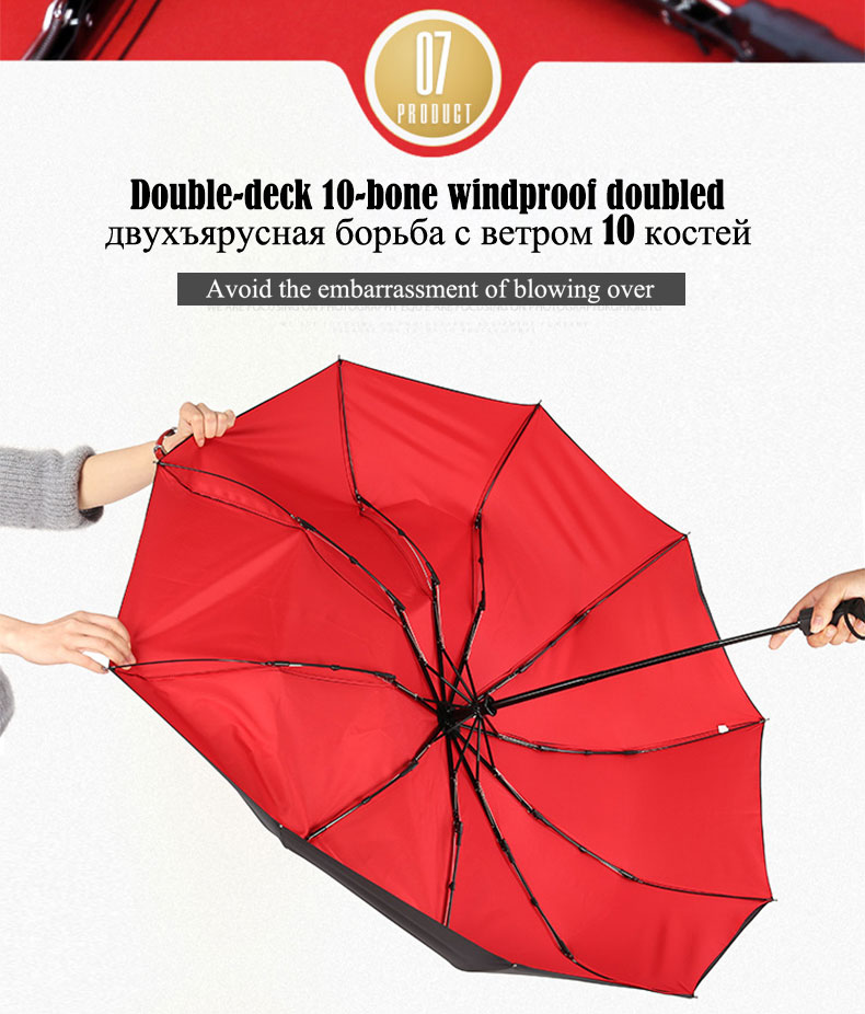 Windproof Double Layer Resistant Umbrella Fully Automatic Rain Men Women 10K Strong Luxury Business Male Large Umbrellas Parasol