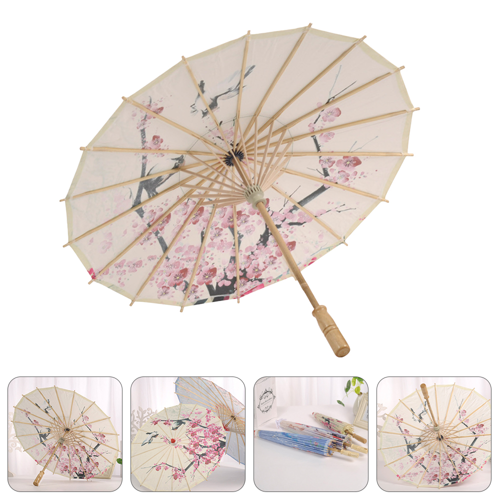 Dance Paper Umbrella White Decorations Prop Bamboo Japanese Chinese Sun Parasol