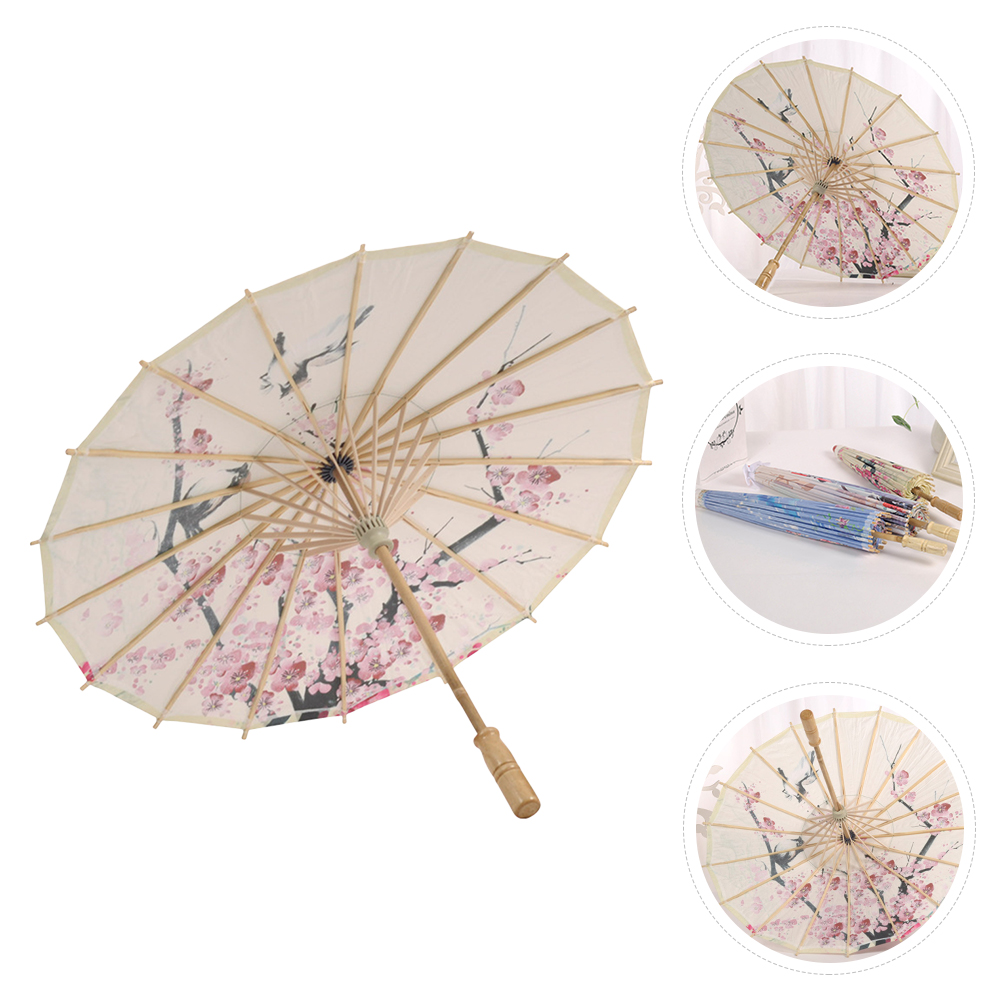 Dance Paper Umbrella White Decorations Prop Bamboo Japanese Chinese Sun Parasol