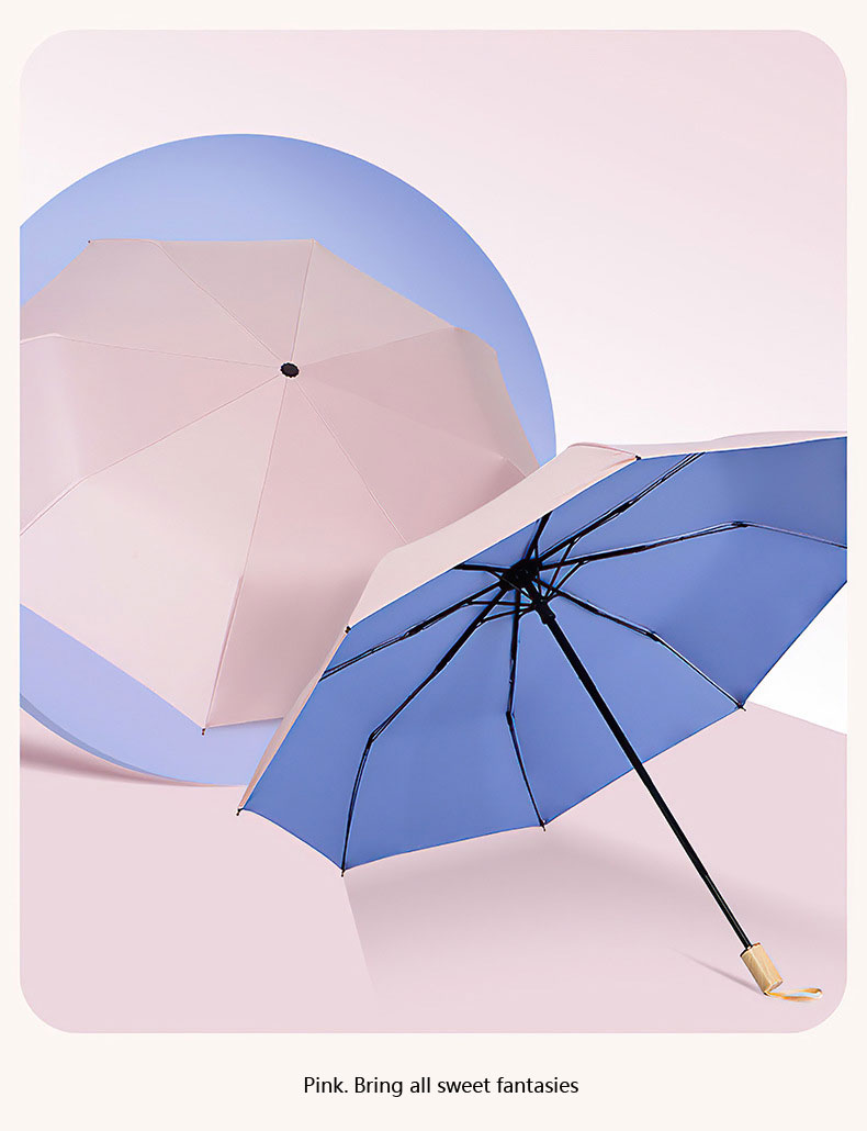 Three-fold Folding Umbrellas Sunny and Rainy Umbrellas Portable Small Fresh Women's Sunscreen UV Protection Umbrella