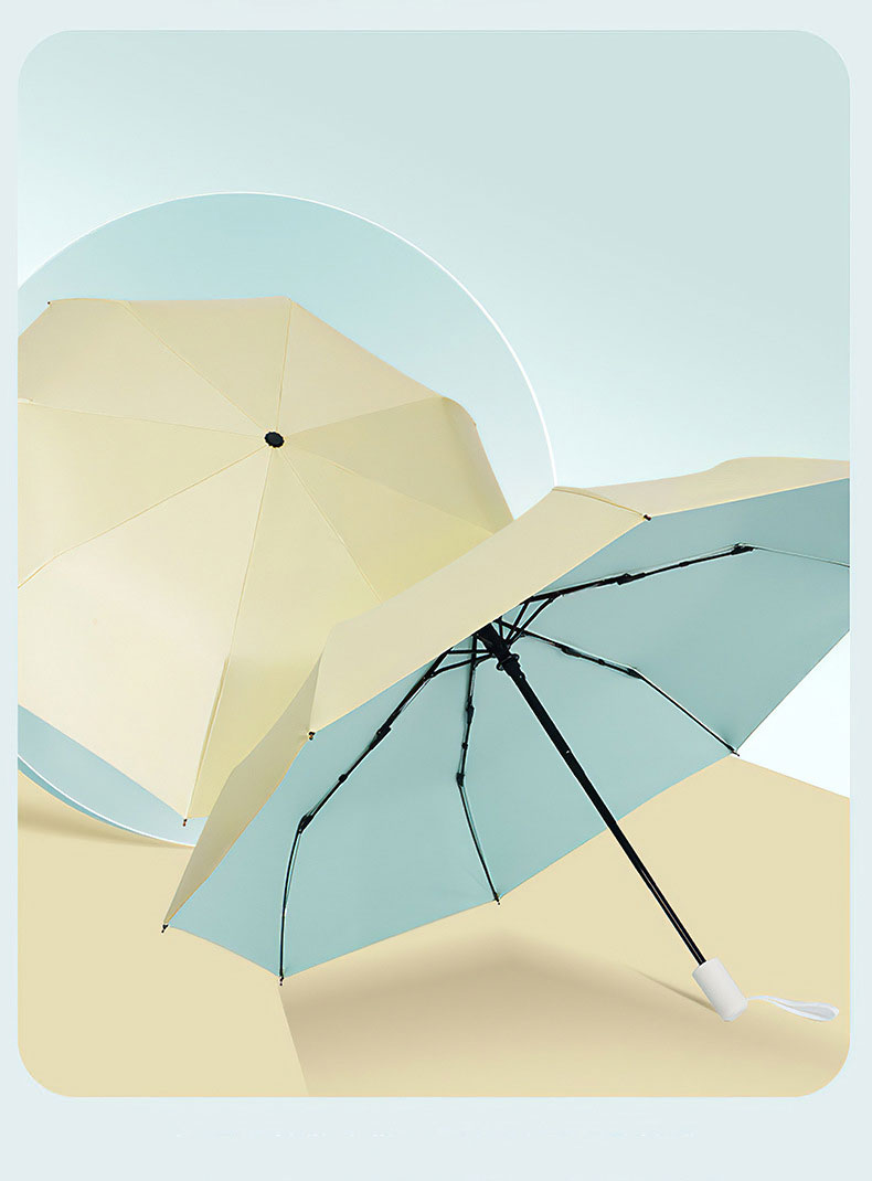 Three-fold Folding Umbrellas Sunny and Rainy Umbrellas Portable Small Fresh Women's Sunscreen UV Protection Umbrella