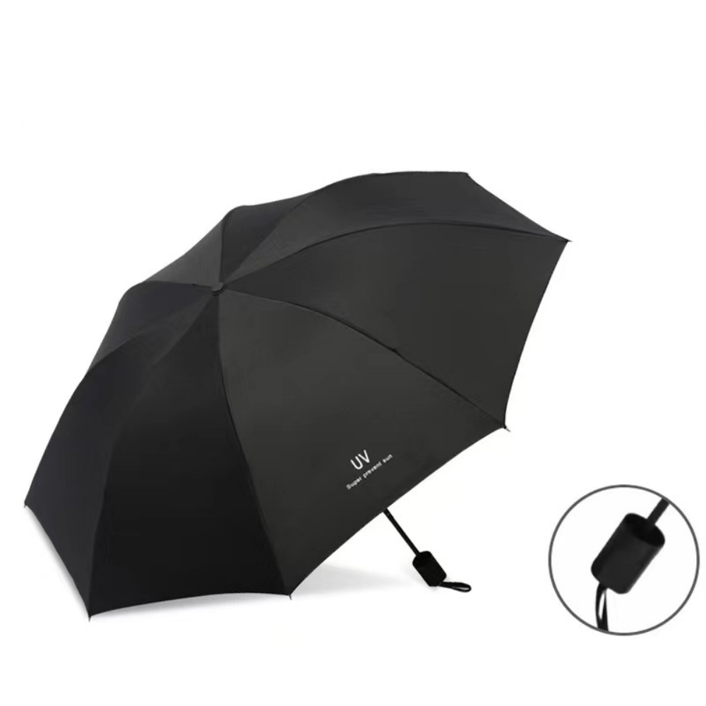 Black rubber 8 fracture folding sunscreen umbrella