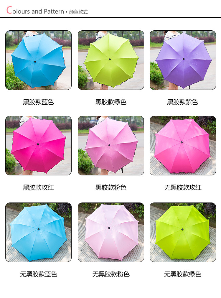 Creative flowering water umbrella UV sunscreen umbrellas Windproof Three Folding Compact Rain Travel Umbrellas fashion