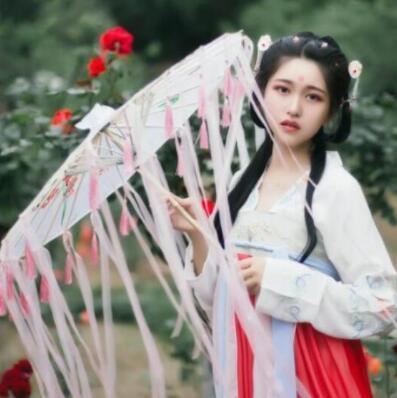 Silk Cloth Lace Umbrella Women Costume Photography Props Tasseled Umbrella Yarned Chinese Classical Oil-paper Umbrella Parasol