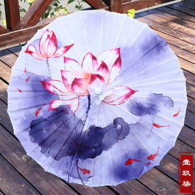 Silk Cloth Lace Umbrella Women Costume Photography Props Tasseled Umbrella Yarned Chinese Classical Oil-paper Umbrella Parasol