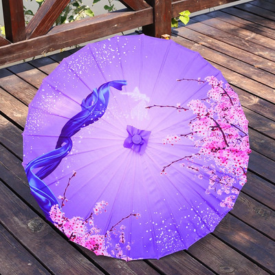 Silk Cloth Lace Umbrella Women Costume Photography Props Tasseled Umbrella Yarned Chinese Classical Oil-paper Umbrella Parasol