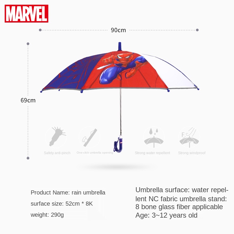 Disney Children Umbrella for Girls Children Frozen Cartoon Long Handle Kids Children's Tools Rain Umbrella Parasol Umbrella