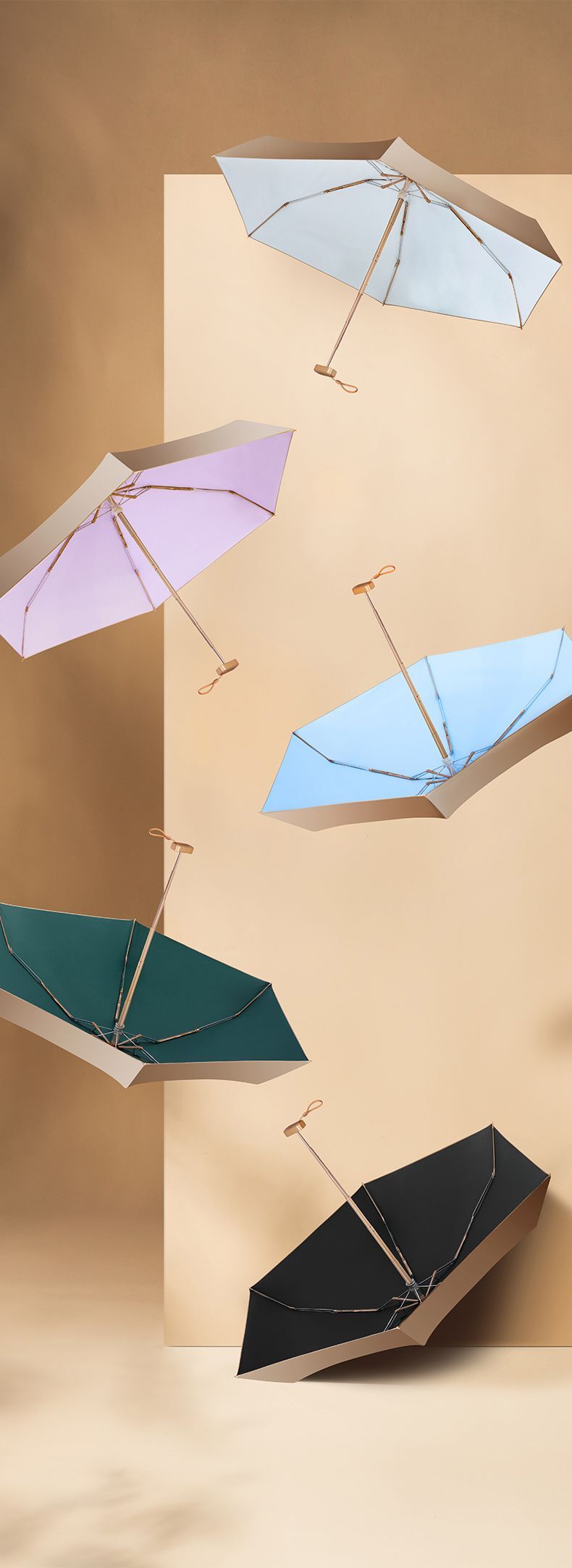 Luxury Golden UV Umbrella Rain Women Cute Pocket Mini Sun Umbrella Patio Six Folding Parasol Outdoor Foldable Unbrella UPF50+