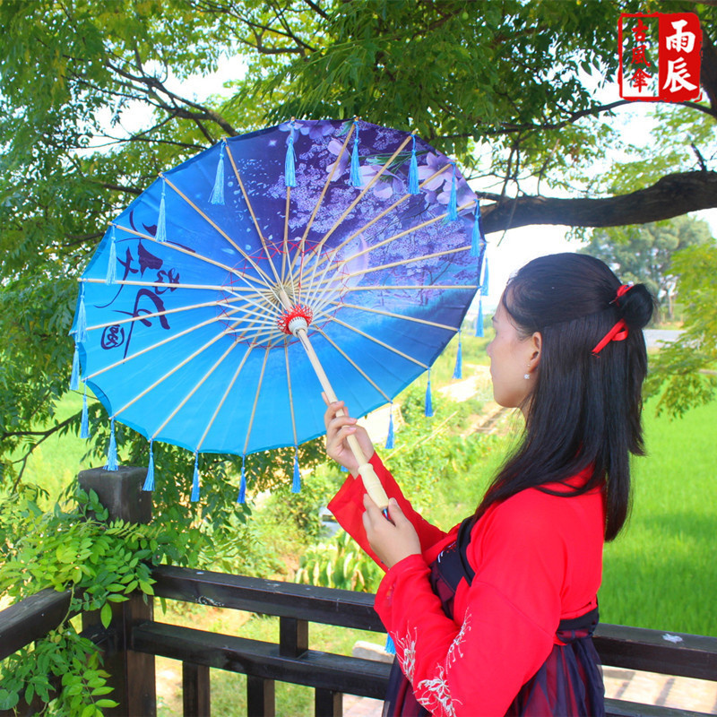 Rain-proof Tassels Dance Umbrella fan Ancient Hanfu Woman Cos Prop Umbrella Photography Oiled Paper Umbrella parasol umbrellas