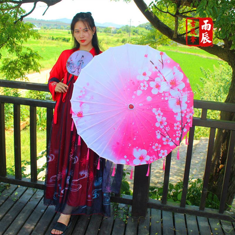 Rain-proof Tassels Dance Umbrella fan Ancient Hanfu Woman Cos Prop Umbrella Photography Oiled Paper Umbrella parasol umbrellas