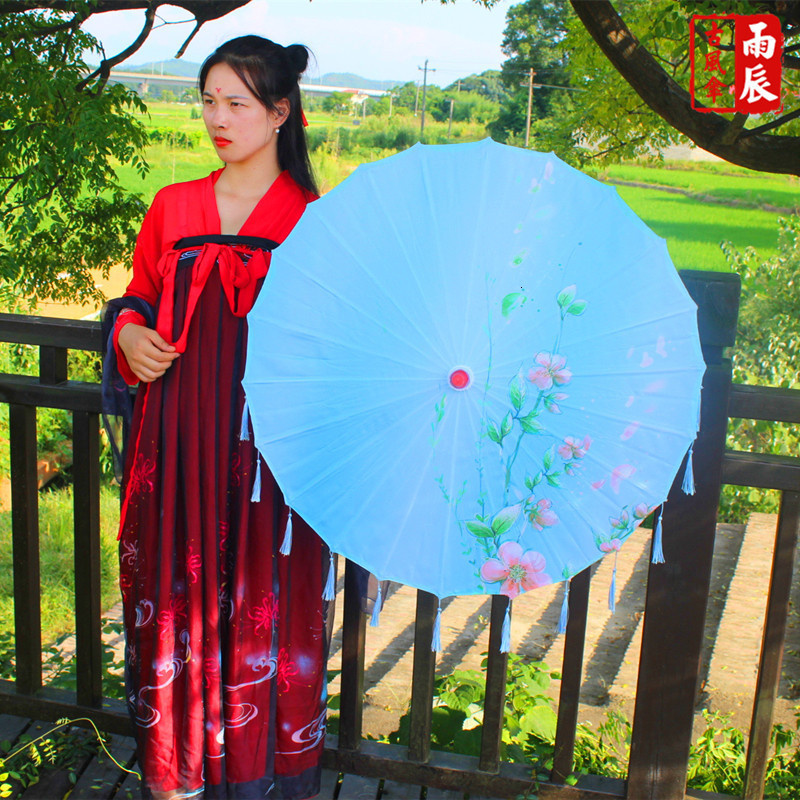 Rain-proof Tassels Dance Umbrella fan Ancient Hanfu Woman Cos Prop Umbrella Photography Oiled Paper Umbrella parasol umbrellas