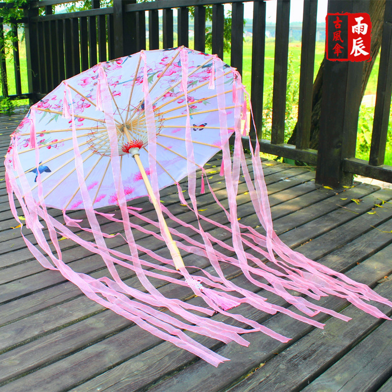 Rain-proof Tassels Dance Umbrella fan Ancient Hanfu Woman Cos Prop Umbrella Photography Oiled Paper Umbrella parasol umbrellas