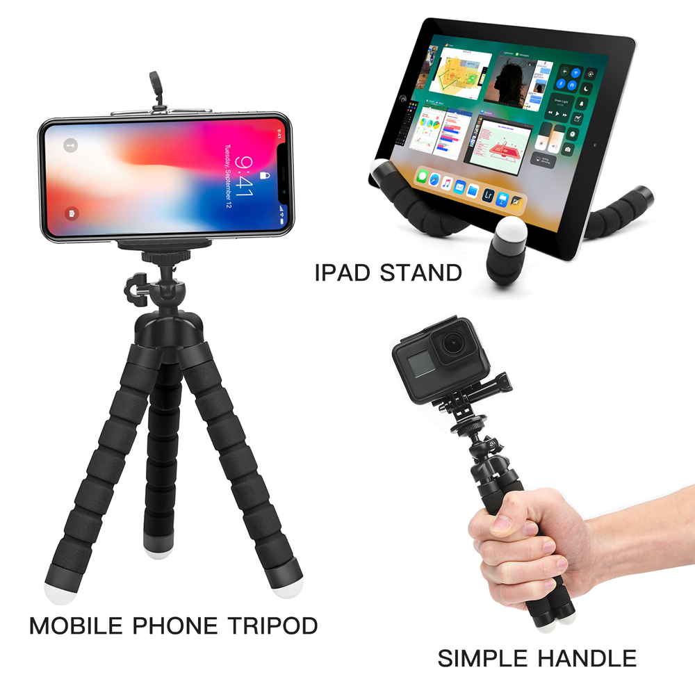 Mini Octopus Sponge Tripod Portable Camera Selfie Stand for Smartphone iPhone 13 Pro max Samsung Xiaomi Gopro 10 DJI Action 2