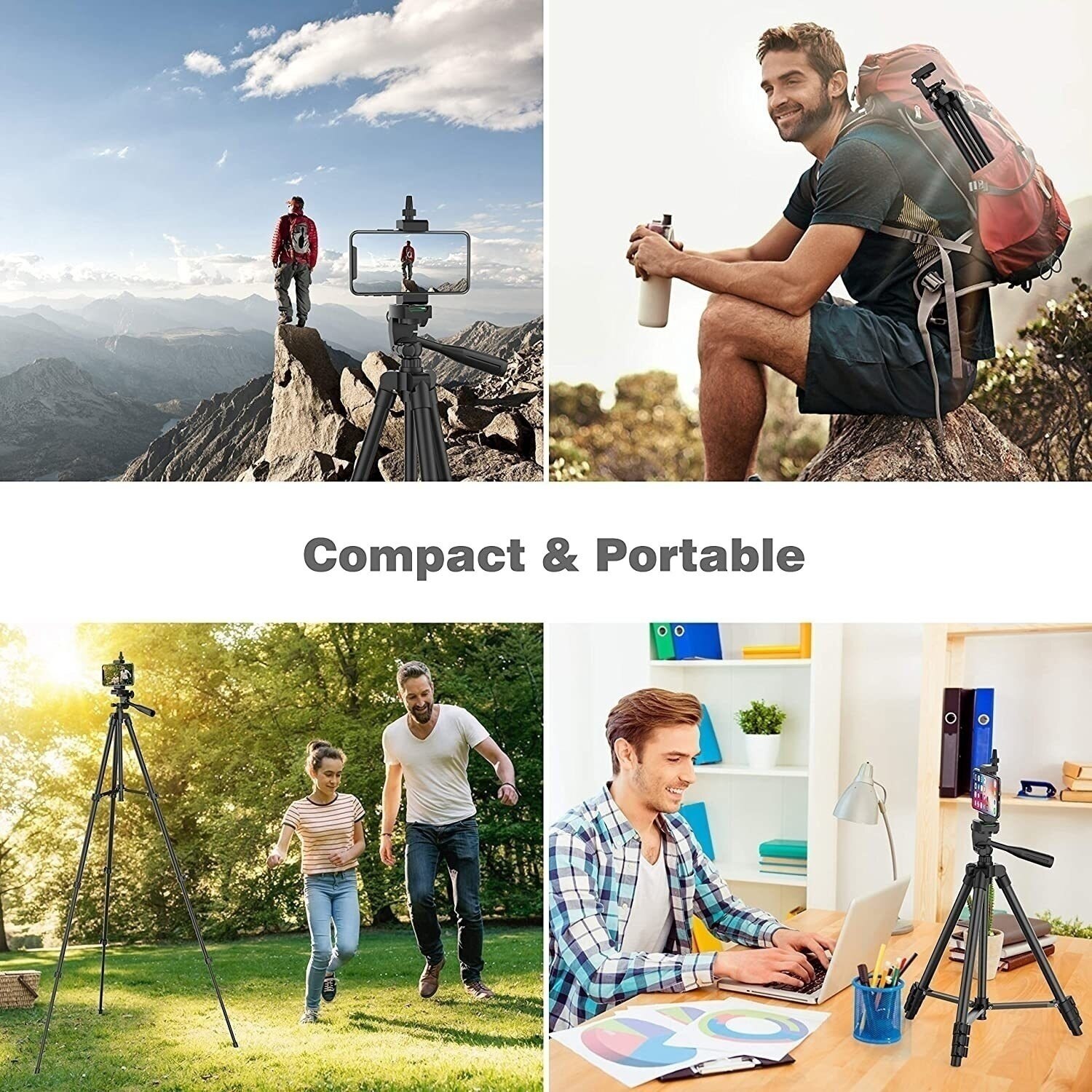 Phone Tripod 102cm Professional Video Recording DSLR Camera Photography Stand for Xiaomi HUAWEI iPhone Gopro with Selfie Remote