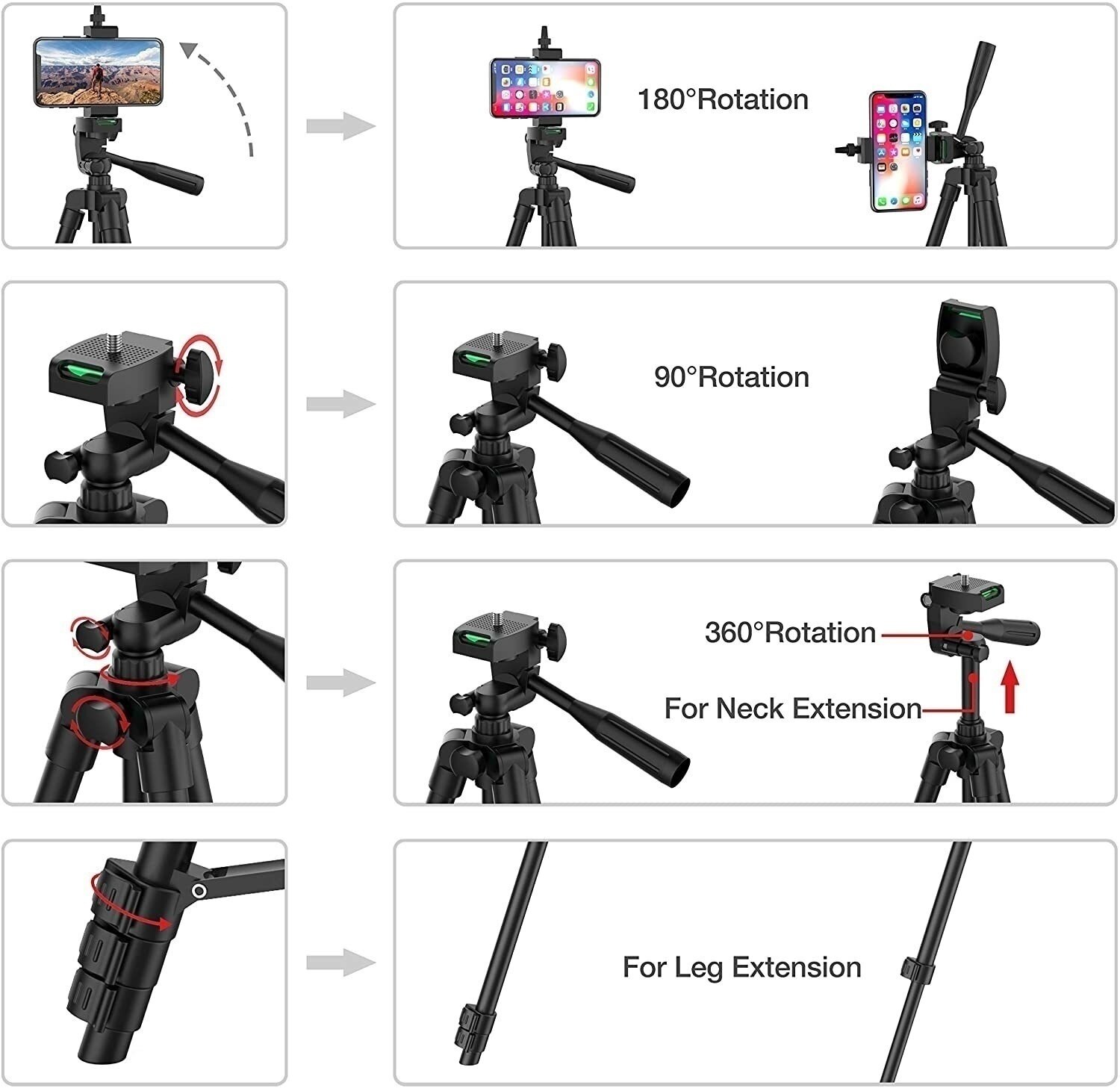 Phone Tripod 102cm Professional Video Recording DSLR Camera Photography Stand for Xiaomi HUAWEI iPhone Gopro with Selfie Remote