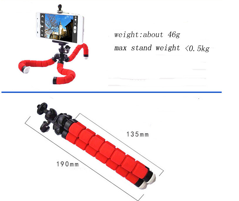 New Mini Flexible Octopus Tripod Camera Phone Tripod Stand 360 degree roating head universal for digital camera phone sports ACT