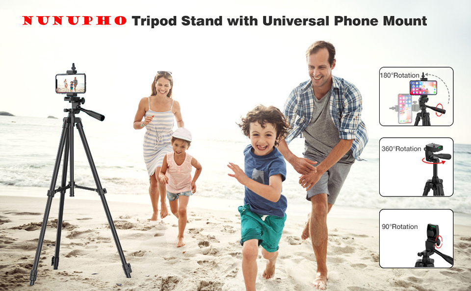 Tripod for Smartphone Lightweight Camera Tripod Stand with Bluetooth Selfie Remote Phone Holder Video Photography for iPhone 14