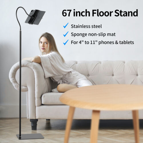 Selens Adjustable Tablet Mount Tripod Floor Stand Gooseneck Holder For 4-11" Phone iPad Camera Photo Selfie photography props