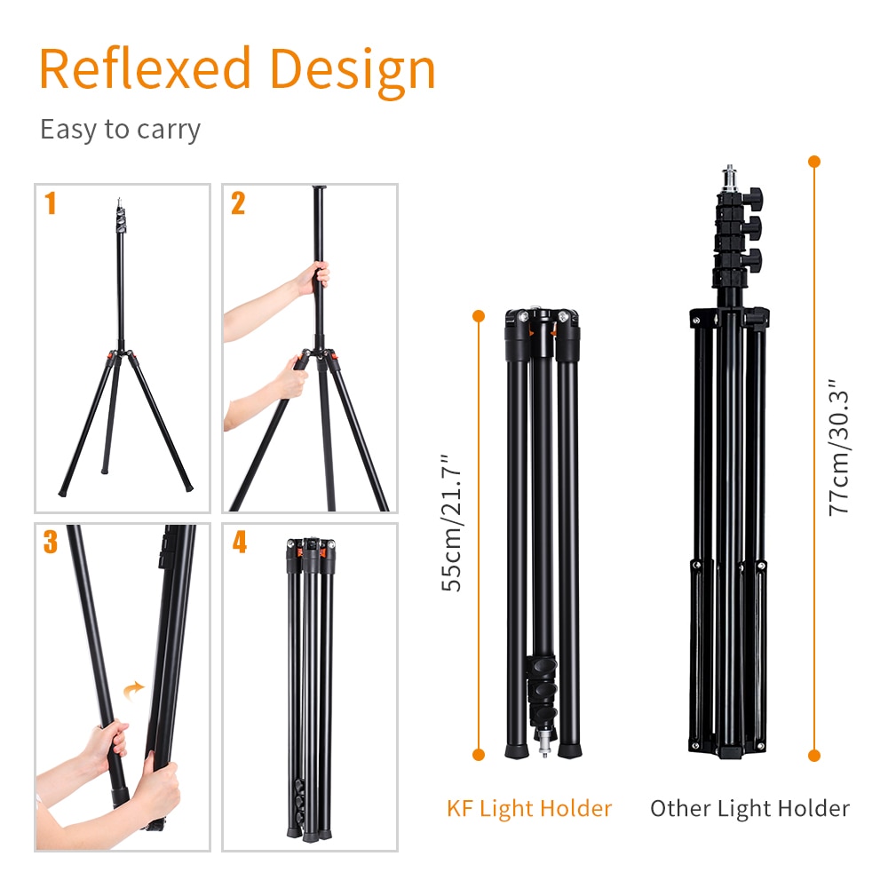 K&F Concept Camera Tripod Heavy Duty Light Stand,Adjustable Height Maximum 90.5 inch Aluminum Alloy with Case for Live Streaming