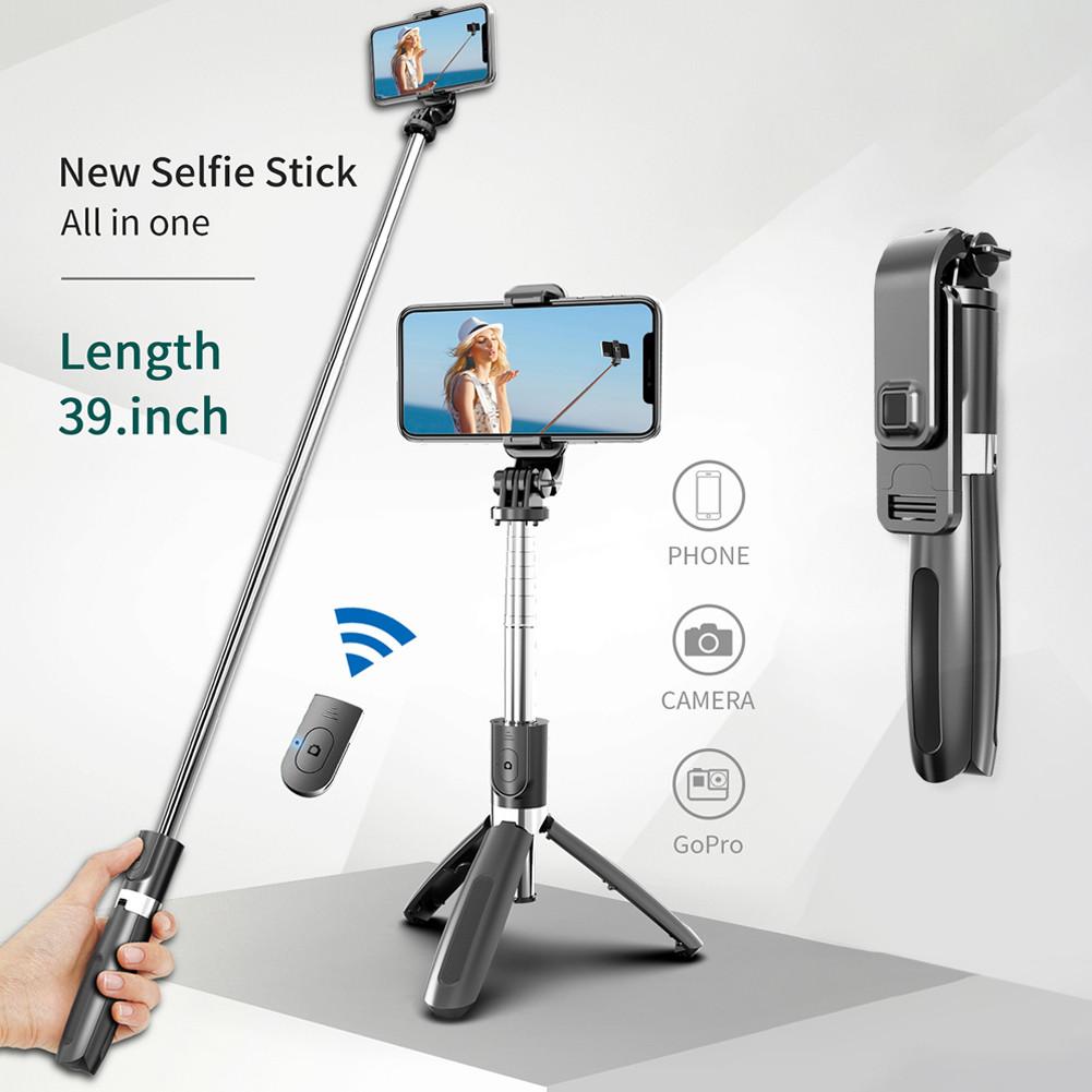 Portable Tripod Selfie Stick for Mobile Phone Photo Taking Live Broadcast Chargable Bluetooth-compatible Folding Tripod Stand