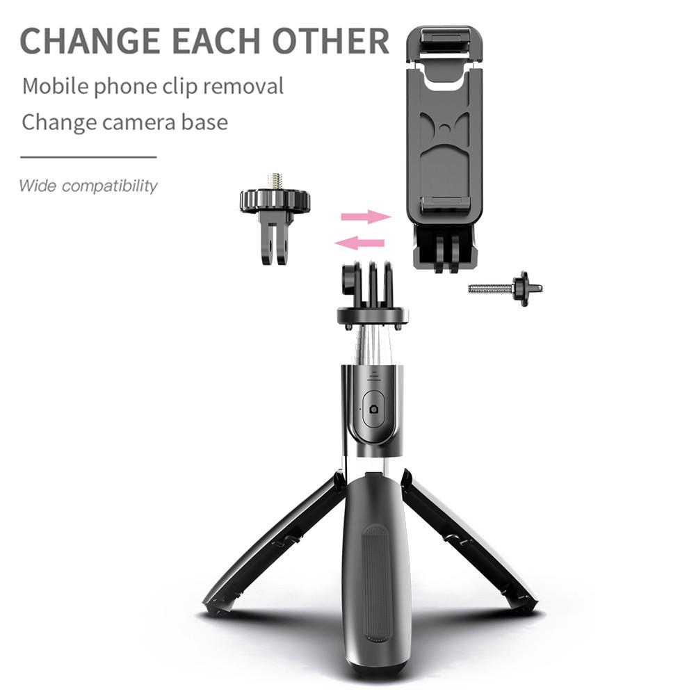 Portable Tripod Selfie Stick for Mobile Phone Photo Taking Live Broadcast Chargable Bluetooth-compatible Folding Tripod Stand