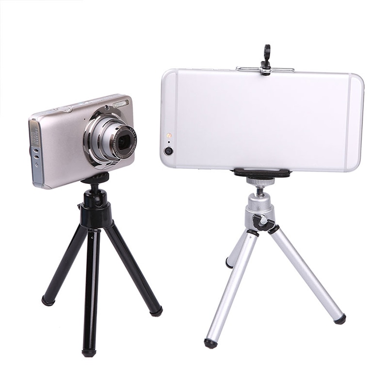 Mini 2 Sections Phone Camera Photography Tripod Desktop Selfie Photo Stand For Smartphone Remote Phone Tripods Metal For Phone