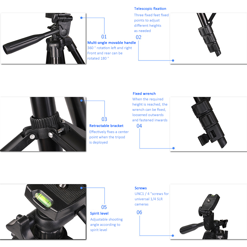 2020 New Tripod 3120 Professional Portable Travel Aluminium Camera Tripod Accessories Stand With Pan Head For Canon Dslr Camera