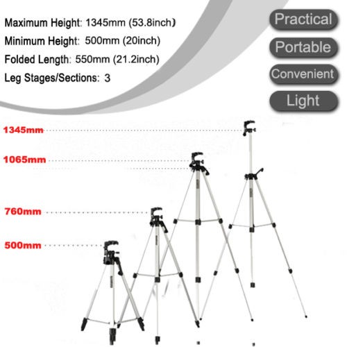 portable camera DV Tripod Stand Weifeng WT-330A+ Phone Clip Kit for Video Camcorder Binoculars