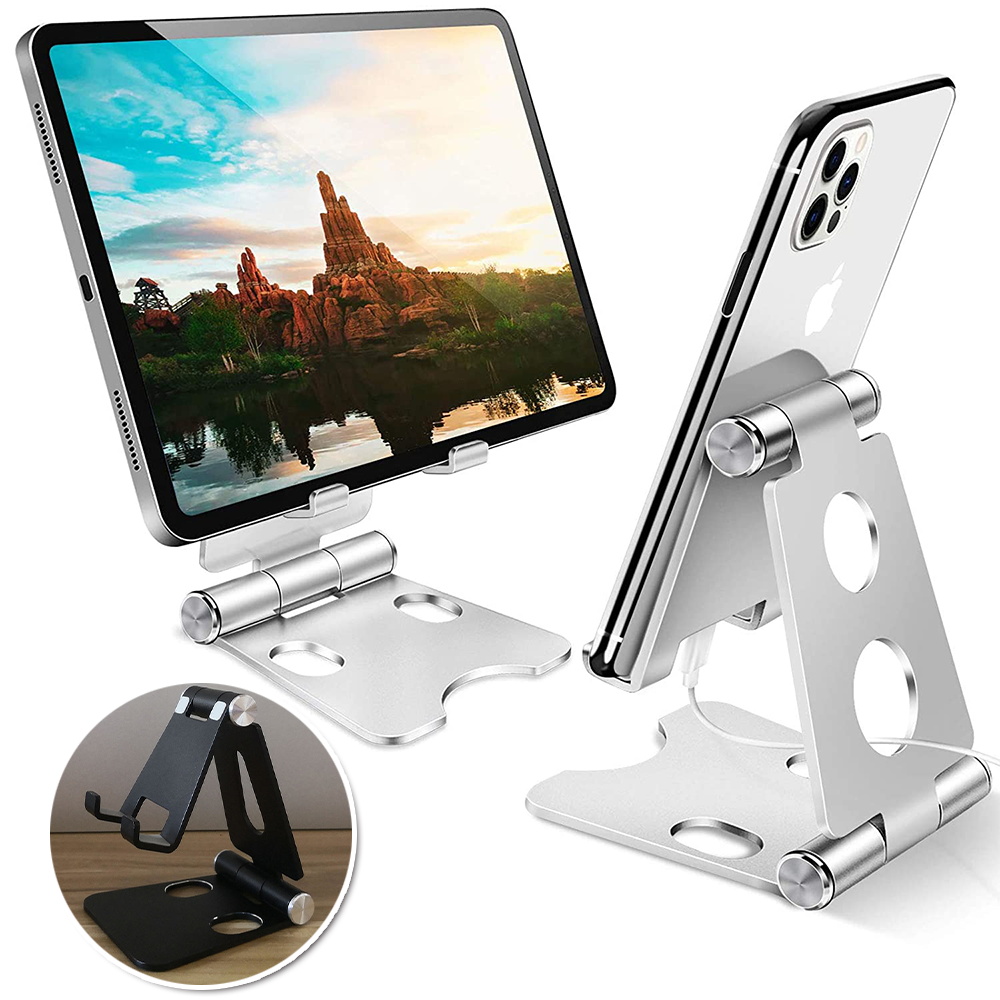 Tablet Stand Metal Desktops Tablets Holder for Samsung Xiaomi Huawei IPad IPhone Adjustable Foldable Height Mobile Phone Holders