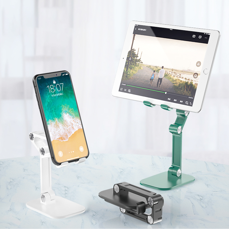 Three Sections Foldable Desk Mobile Phone Holder For iPhone iPad Tablet Flexible Table Desktop Adjustable Cell Smartphone Stand