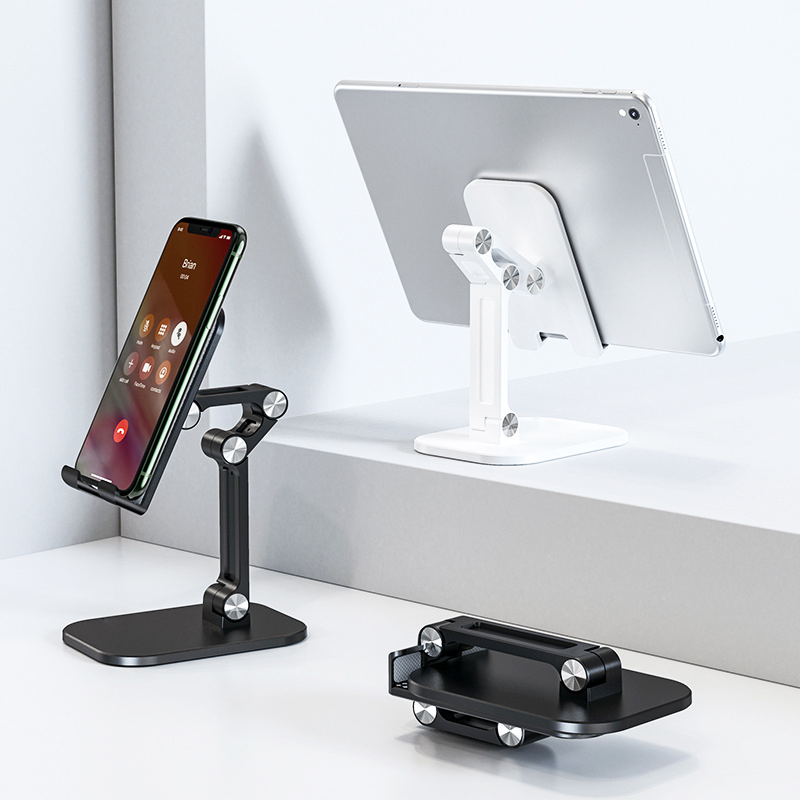 Three Sections Foldable Desk Mobile Phone Holder For iPhone iPad Tablet Flexible Table Desktop Adjustable Cell Smartphone Stand