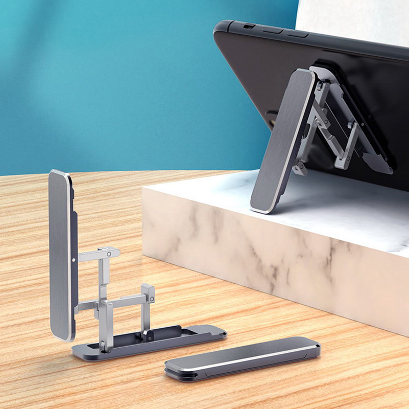 Universal Mini Metal Folding Mobile Phone Holder Stand for Iphone Samsung Xiaomi Portable Desk Mount Cellphone Kickstand