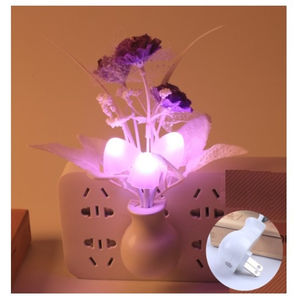 LED Lilac Night Light Lamp Colorful Rose Mushroom Lamp Romantic Lilac Night Lighting for Home Art Decor US/EU Plug