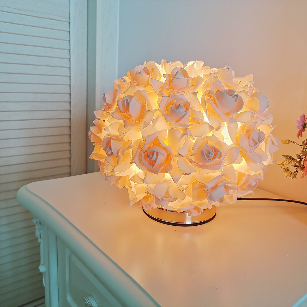 EU/US/UK PLUG Operated LED Table Lamp Rose Flower Bonsai Tree Night Lights Garland Bedroom Decoration Christmas Lights